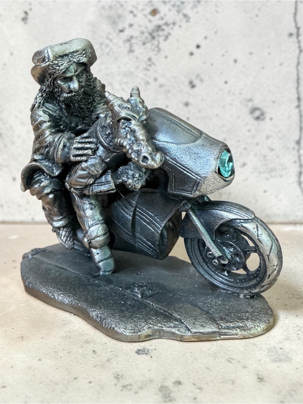 Pewter Motorcycle Rider Figurine
